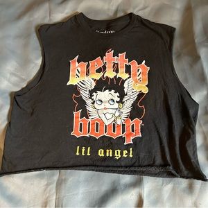 Black sleeveless Betty Boop top